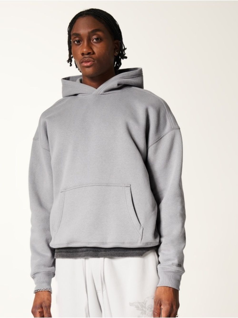 Hollister Light Gray Pullover Hoodie Size XL